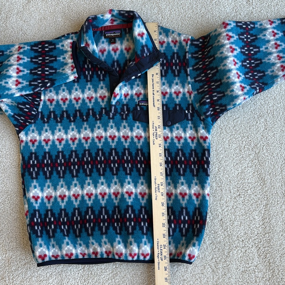 Rare Patagonia Synchilla 1/4 Snap-T Fleece Sweater Aztec Blue 25450 Men Size XS - Picture 10 of 12